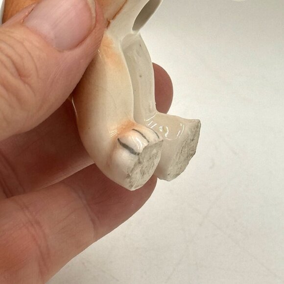 Vtg orange tabby statue standing kitten Cat Figurine Blue Eyes Japan - Picture 7 of 14